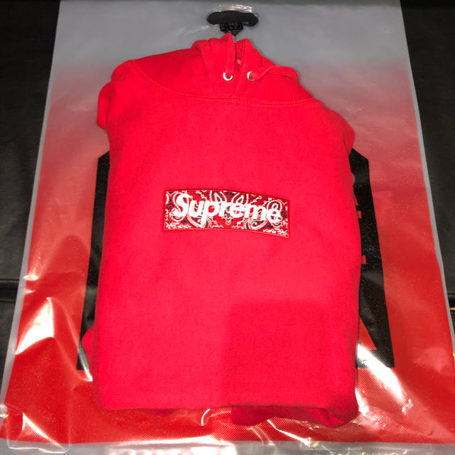 Supreme Bandana Box Logo Hooded L 赤