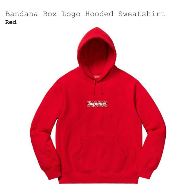 18%OFF】 Supreme - Supreme Bandana Box Logo Hooded M 赤 パーカー
