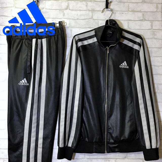 90s Adidas Y2K トラックジャケット ジャージ サイドライン 光沢