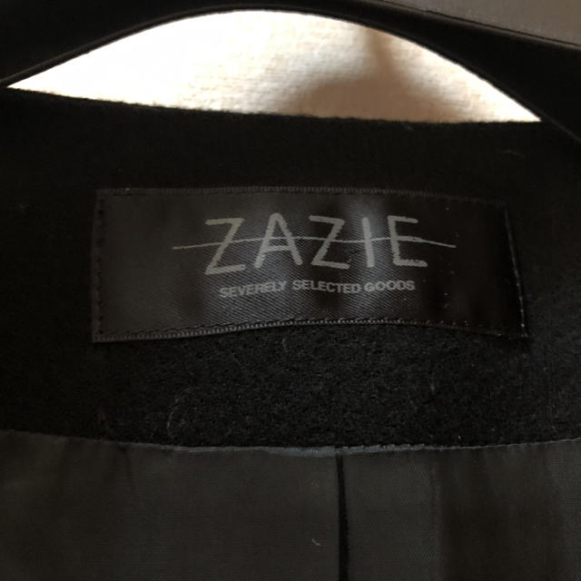 ZAZIE(ザジ)のZAZIE ブラック ノーカラー ジャケットコート美品 レディースのジャケット/アウター(ノーカラージャケット)の商品写真