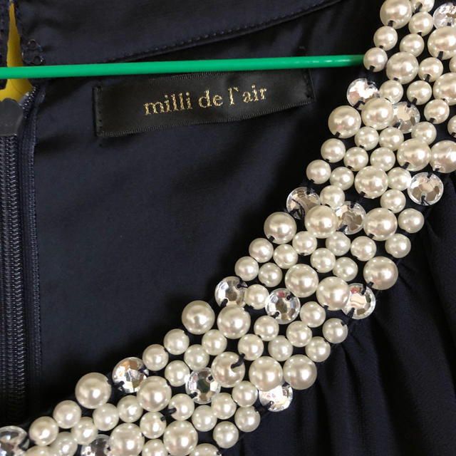 milli de l'air パーティードレス ネイビー ビジュー  レディースのフォーマル/ドレス(ミディアムドレス)の商品写真