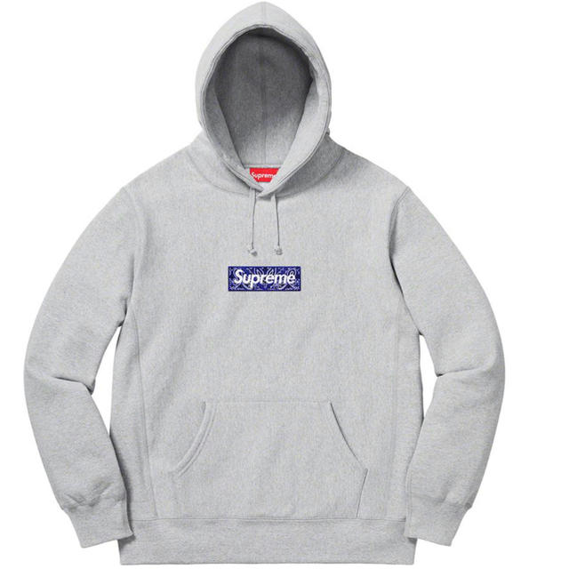 魅了 Supreme - supreme bandana box logo hooded grey M パーカー