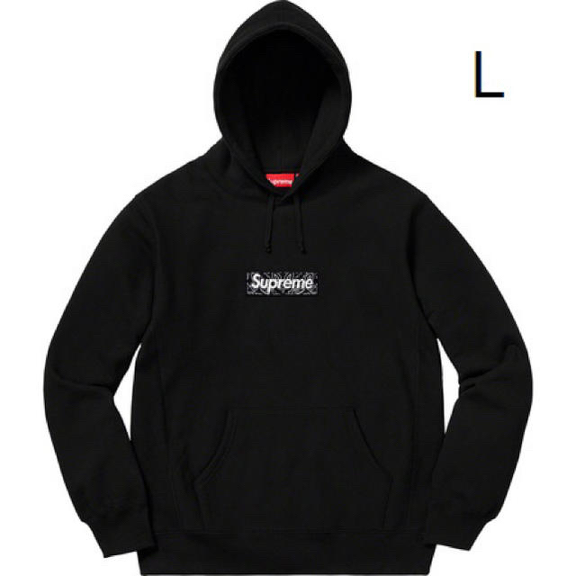 ラス1 Bandana Box Logo HoodedSweat Black L