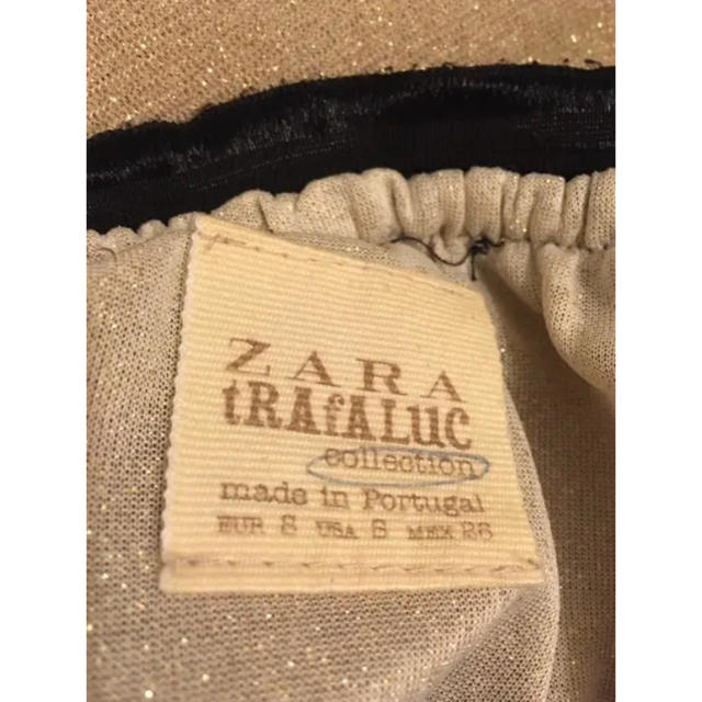 ZARA(ザラ)のZARA レースonゴールドラメスカート レディースのスカート(ひざ丈スカート)の商品写真