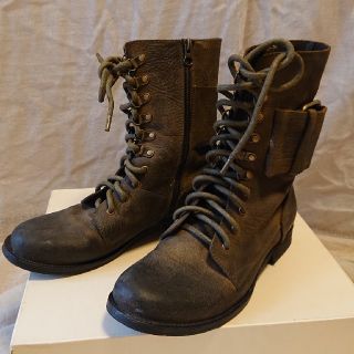 ジェフリーキャンベル(JEFFREY CAMPBELL)のジェフリーキャンベル  編み上げブーツ  オリーブ   軍服好きな方にも！(ブーツ)