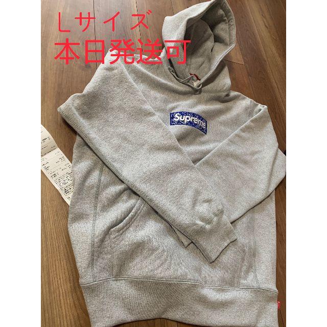 込 Supreme Bandana Box Logo Hooded グレー L 最適な材料 52%割引