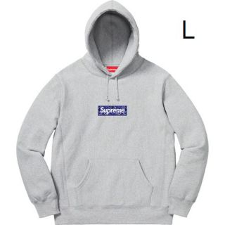 シュプリーム(Supreme)のBandana Box Logo Hooded Sweat Grey L(パーカー)