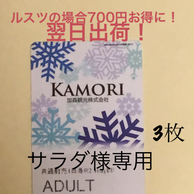 通販でクリスマス 加森観光 ルスツ テイネ サホロ 1日券（大人