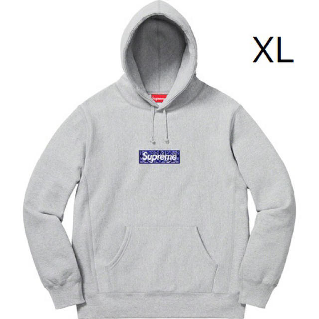 Bandana Box Logo Hooded Sweat Grey XL