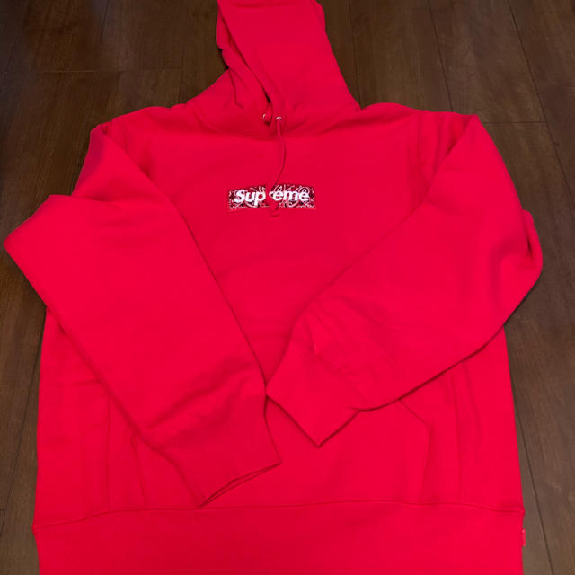 Lサイズ　supreme  bandana box logo hooded 赤