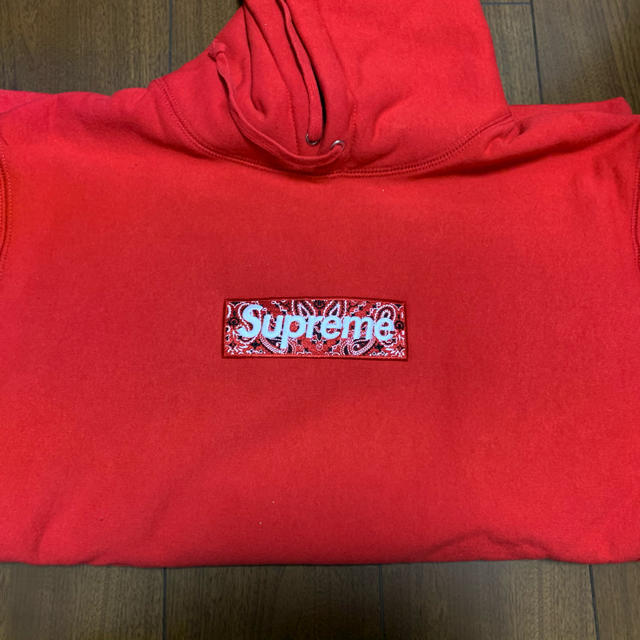 正規/新品） Lサイズ supreme bandana box logo hooded 赤 パーカー