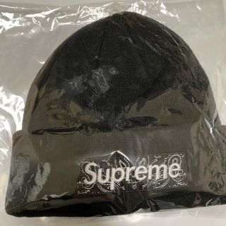 シュプリーム(Supreme)のsupreme  New Era Logo Beanie 黒(ニット帽/ビーニー)