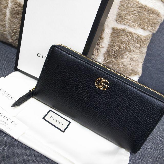 GUCCI - カズヤ☆グッチ　マーモント　長財布　ラウンドファスナー　黒　財布　バッグ
