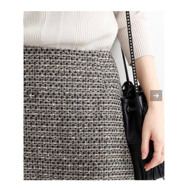 IENA(イエナ)のIENA イエナ TWEEDスカート 34 ブラック レディースのスカート(ひざ丈スカート)の商品写真