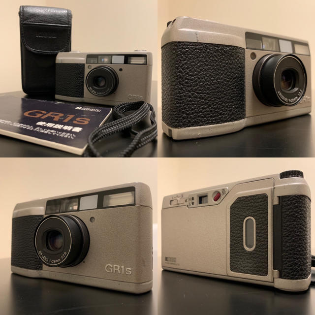 RICOH(リコー)のRicoh GR1 シルバー リコー GR-1s ストラップ 説明書 ケース付 スマホ/家電/カメラのカメラ(フィルムカメラ)の商品写真