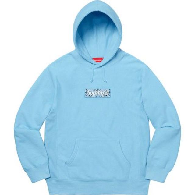 LightBlueサイズS Supreme Bandana Box Logo Hooded 国内正規