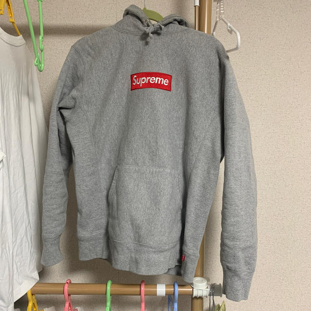 supreme シュプリーム boxlogo hoodie gray M