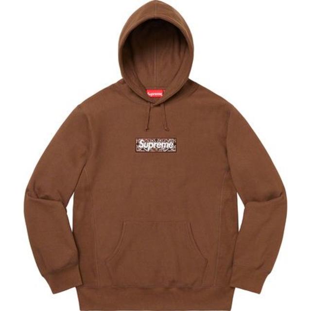 Supreme Box Logo Hooded Sweatshirt 茶 L