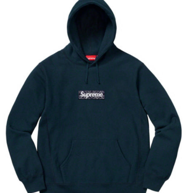 お手軽価格で贈りやすい Logo Box Bandana - Supreme Hooded ネイビーM Sweatshirt パーカー