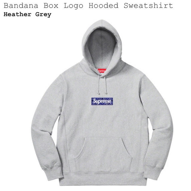 supreme bandana box logo hooded grey M - パーカー