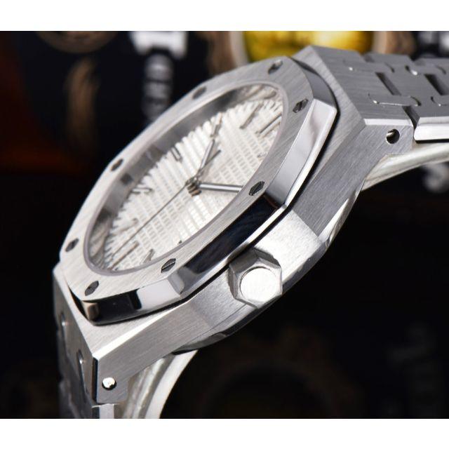 高品質ムーブメント・メンズ自動巻き腕時計 41mm ホワイト