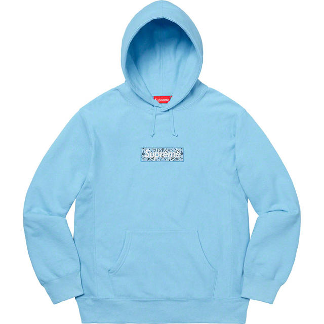 LightBlueサイズM Supreme Bandana Box Logo Hooded 国内正規