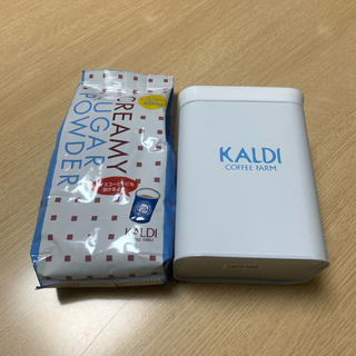 カルディ(KALDI)のカルディ☆クリーミーシュガーパウダー・キャニスター缶セット(収納/キッチン雑貨)