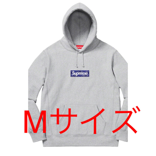 パーカーsupreme boxlogo パーカー シュプリーム ボックスロゴ グレー　M