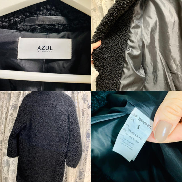 AZUL by moussy(アズールバイマウジー)の今季購入　もこもこコート　黒 レディースのジャケット/アウター(毛皮/ファーコート)の商品写真