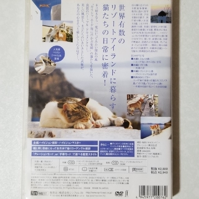 エーゲ海・猫たち楽園の島々 DVD　中古 エンタメ/ホビーのDVD/ブルーレイ(趣味/実用)の商品写真