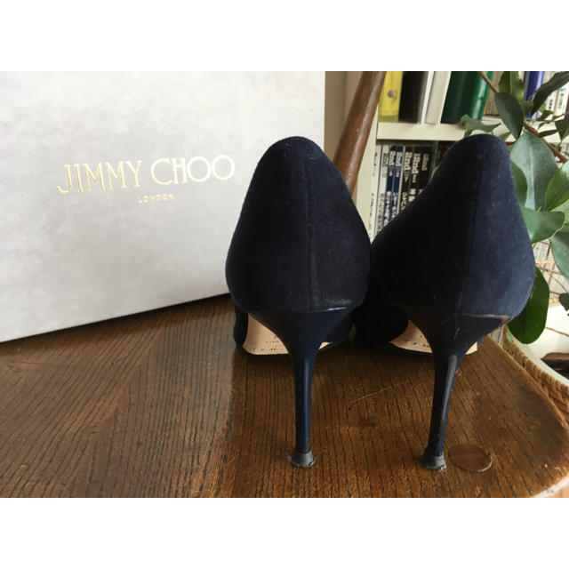 JIMMY CHOO スエードパンプス ネイビー 37.5 ロミー