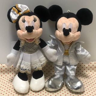 ディズニー(Disney)のワンマンズドリームII  ミッキー ＆ミニー　ぬいぐるみバッチ(キャラクターグッズ)