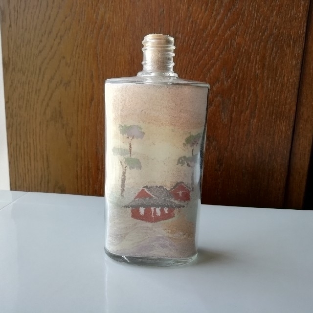 ガラスの瓶のサンドアート インテリア/住まい/日用品のインテリア小物(置物)の商品写真
