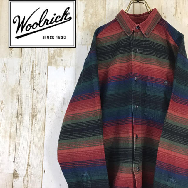 WOOLRICH(ウールリッチ)のWOOLRICH ウールリッチ コットンシャツ BDシャツ ボーダー 寒暖色 メンズのトップス(シャツ)の商品写真