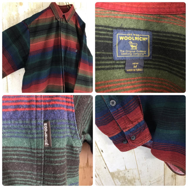 WOOLRICH(ウールリッチ)のWOOLRICH ウールリッチ コットンシャツ BDシャツ ボーダー 寒暖色 メンズのトップス(シャツ)の商品写真