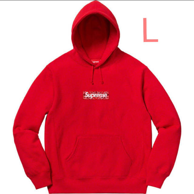 激安/新作 Supreme - Supreme Bandana Box Logo Hooded Red L パーカー