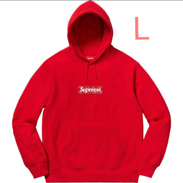 Supreme(シュプリーム)の Supreme Bandana Box Logo Hooded Red L メンズのトップス(パーカー)の商品写真