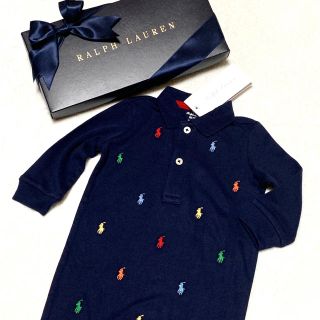 ラルフローレン(Ralph Lauren)の大人気✨新品✨マルチポニー 足付き ロンパース 9M/75(ロンパース)