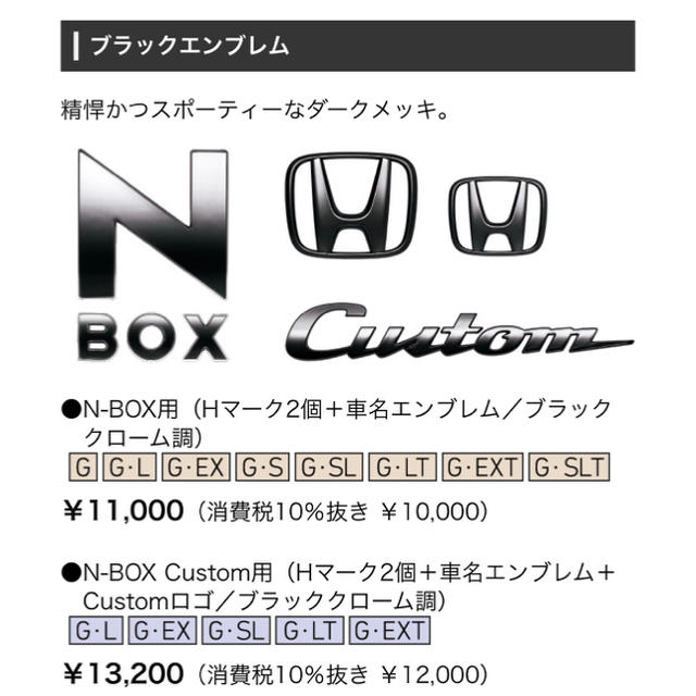 ホンダ - k様専用 N-BOX CUSTUM ブラックエンブレム ブラックグリルの