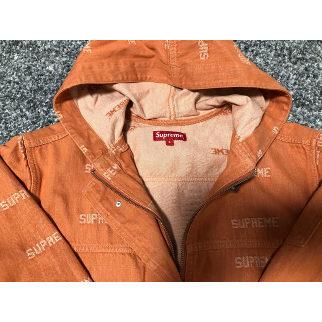 supreme logo denim turnout jacket