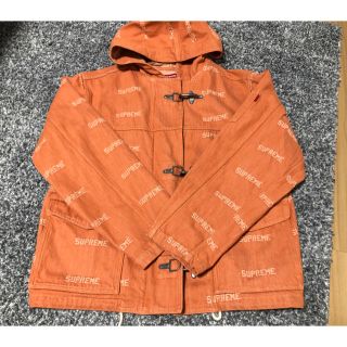 Supreme Logo Denim Turnout Jacket Orange Size Large Orange SS19