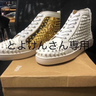 クリスチャンルブタン(Christian Louboutin)の新品未使用　少し汚れあり　ルブタン　スニーカー　白×金(スニーカー)