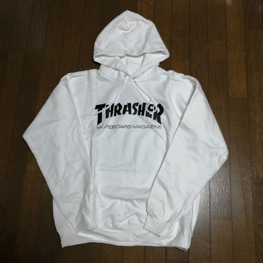 Thrasher スラッシャー　スケートボード　パーカー　ホワイトメンズ