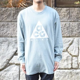 ナイキ(NIKE)の新品 NIKE ACG 本田翼着用 ロゴ長袖Tシャツ  GREY & WHITE(Tシャツ/カットソー(七分/長袖))