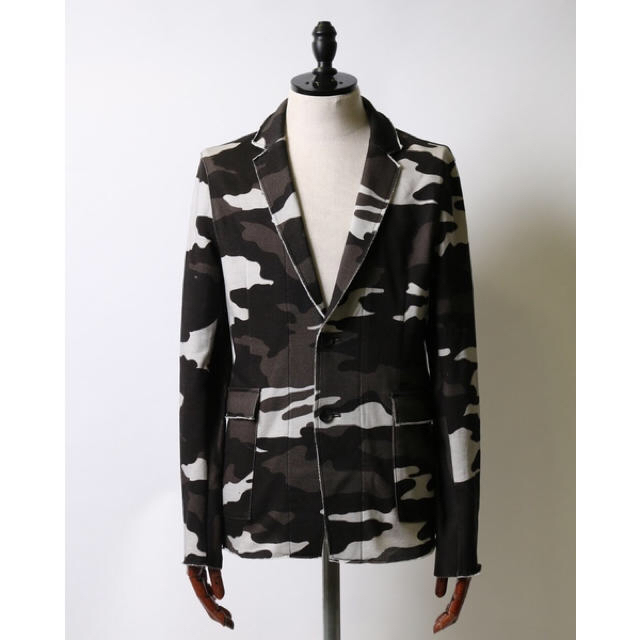 超美品 wjk カモフラ テーラードジャケット M 白×黒 ホワイト ブラック 3