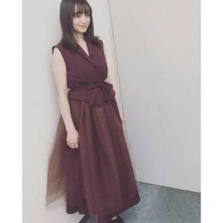 アメリヴィンテージ(Ameri VINTAGE)のAMERI VINTAGE TULLE DOCKING DRESS(ロングワンピース/マキシワンピース)