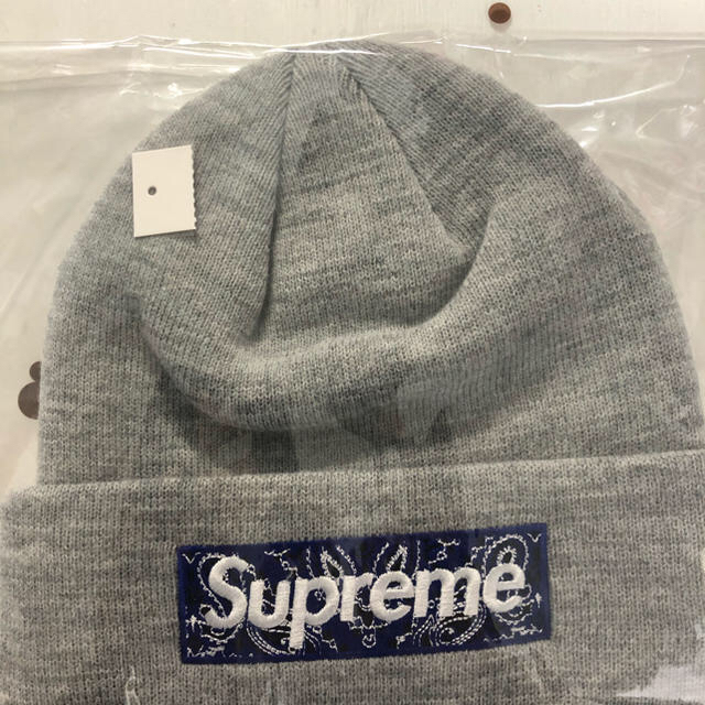 Supreme New Era Box Logo Beanie Grey