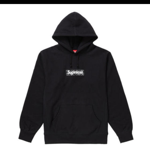 Supreme box logo bandana hooded M 黒トップス