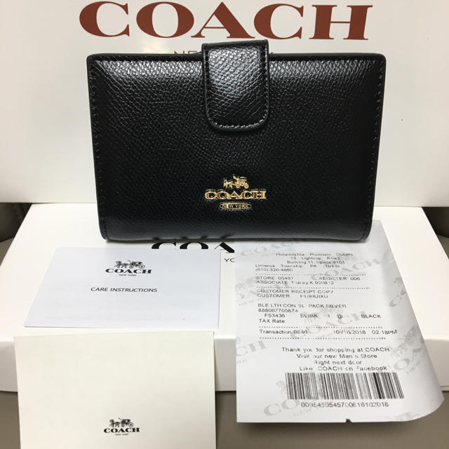 COACH(コーチ)の即日発送　coach二つ折り財布　正規品　新品 レディースのファッション小物(財布)の商品写真