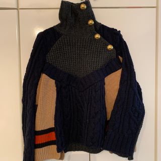 サカイ(sacai)の美品◆SACAI ドッキングニットセーター(ニット/セーター)